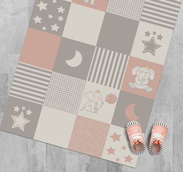 Alfombra vinilo infantil azulejos nórdicos - TenVinilo