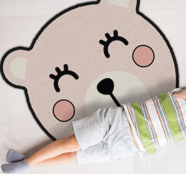 Alfombra vinilo infantil oso de dibujo - TenVinilo