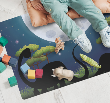 Alfombra vinilo infantil paisaje dinosaurios - TenVinilo