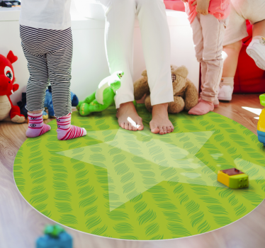 Alfombra vinílica infantil patrón de estrella circular - TenVinilo