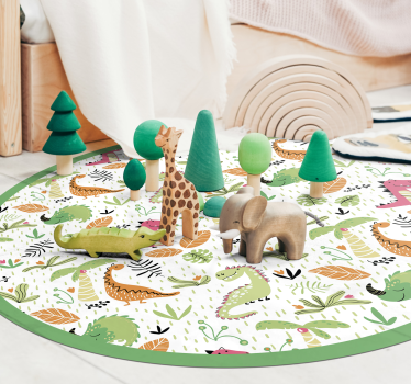 Alfombra vinilo infantil patrón dinosaurios - TenVinilo