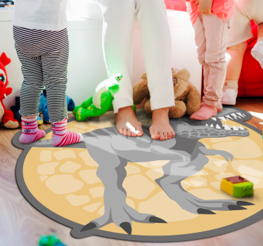 Alfombra vinilo infantil T-rex dibujado a mano - TenVinilo