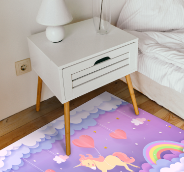 Alfombra vinilo infantil unicornio en nubes - TenVinilo