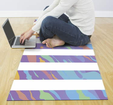 Alfombra vinilo minimalista rayas pastel - TenVinilo