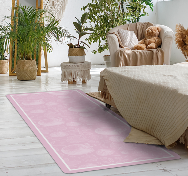 Alfombra vinilo moderna trazos pincel rosa - TenVinilo
