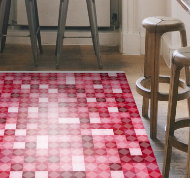 Alfombra vinílica mosaico rojo de vidrio - TenVinilo