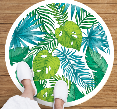Alfombra vinilo naturaleza hojas tropicales  - TenVinilo