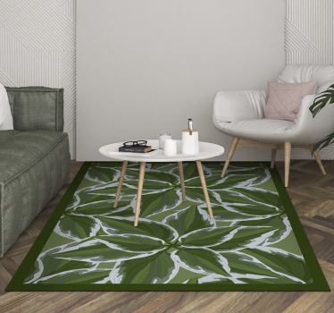 Alfombra vinilo nórdica plantas tropicales - TenVinilo