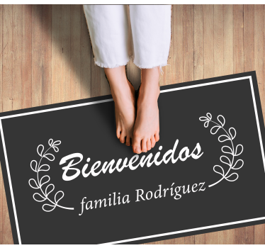 Alfombra vinilo personalizable Dos ramas de olivo bienvenidas - TenVinilo