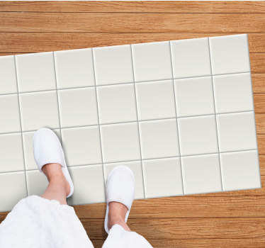 Alfombra vinilo salón Azulejos blancos - TenVinilo