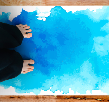Alfombra vinilo textura Mancha de acuarela azul oscuro - TenVinilo