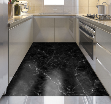 Alfombra vinilo cocina mármol negro - TenVinilo