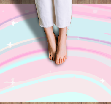 Alfombra vinilo textura Mezcla de acuarela rosa y azul - TenVinilo