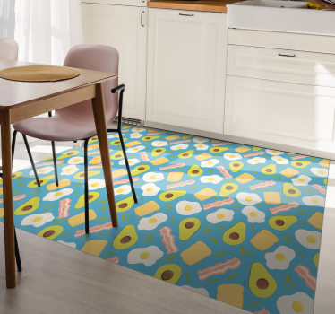 Alfombras de vinilo modernas aguacate y huevo - TenVinilo