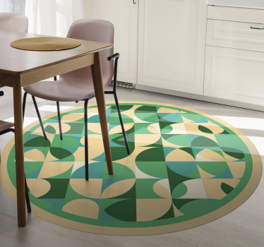 Alfombras de vinilo modernas Circular de diseño verde - TenVinilo
