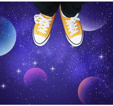 Alfombras de vinilo modernas Misterioso lugar con estrellas fugac - TenVinilo