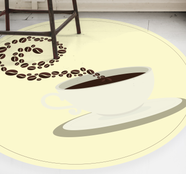 Alfombras de vinilo modernas Taza de café expreso granos de café - TenVinilo