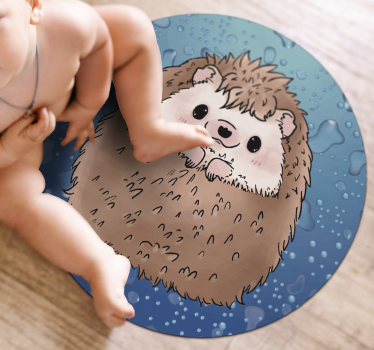 Alfombras vinílicas de animales Adorable erizo - TenVinilo