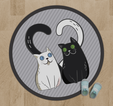 Alfombras vinílicas de animales con gatos de ojos de colores - TenVinilo