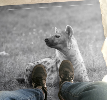 Alfombras vinílicas de animales Animal linda hiena - TenVinilo