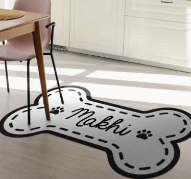 Alfombras vinílicas de animales Hueso personalizado rayado - TenVinilo