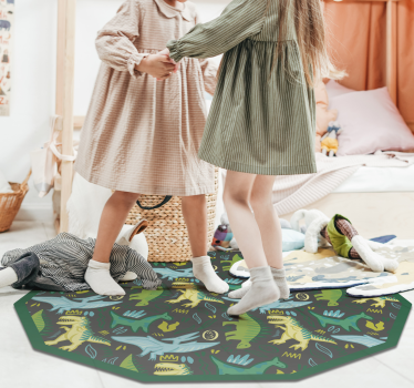 Alfombras vinílicas de animales con estampado verde - TenVinilo