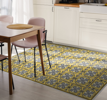 Alfombras vinílicas de azulejos con tonos gris y amarillo - TenVinilo