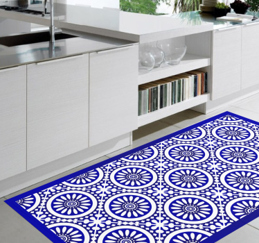 Alfombras vinílicas de azulejos Azulejos tonos azules - TenVinilo