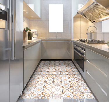 Alfombras vinílicas de azulejos para Cocina con cuadros - TenVinilo