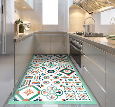 Alfombras vinílicas de azulejos Patrón de mosaico de colores dife - TenVinilo