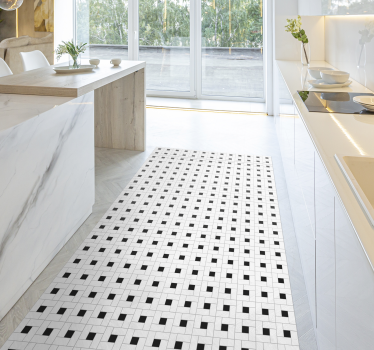 Alfombra vinilo cocina azulejos pequeños cuadrados - TenVinilo