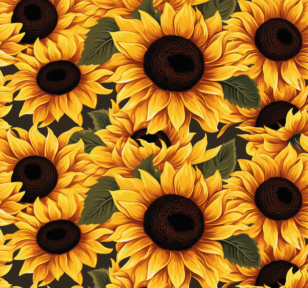 Alfombra vinílica amarilla diseño de girasol vintage - TenVinilo