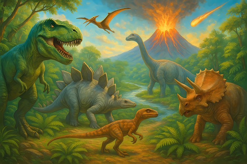 Aflombra vinílica animales extinción de los dinosaurios - TenVinilo