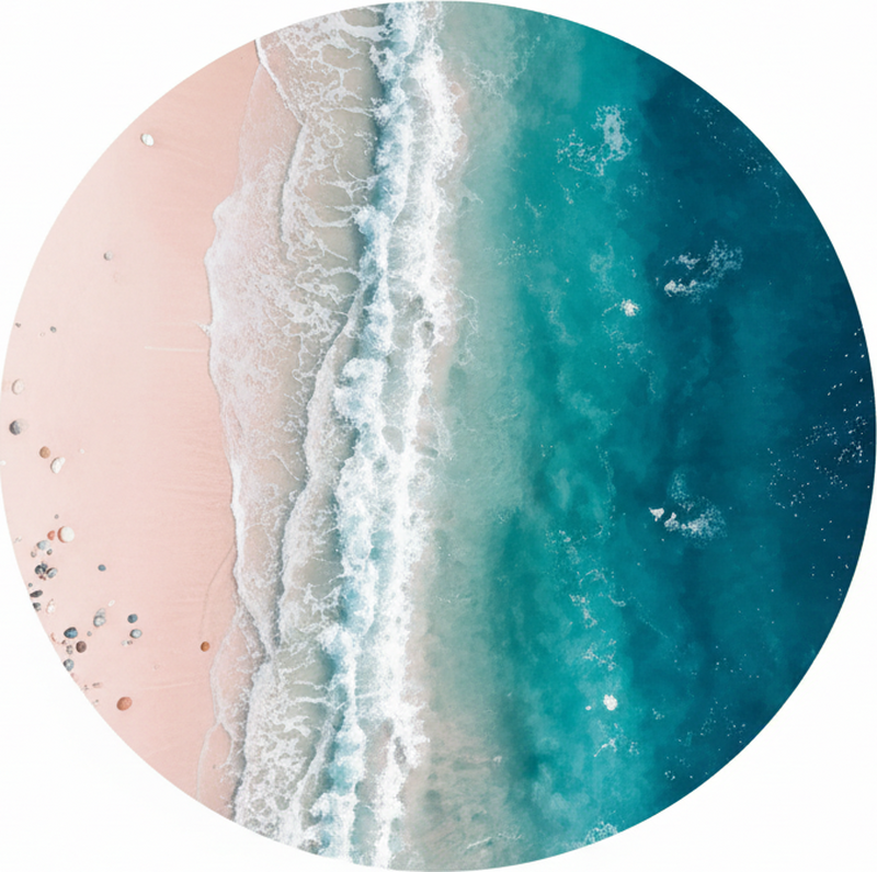 Alfombra vinílica salón el círculo de la playa - TenVinilo