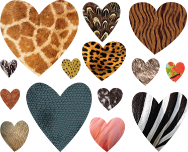 Aflombra vinílica animales estampado de corazones - TenVinilo
