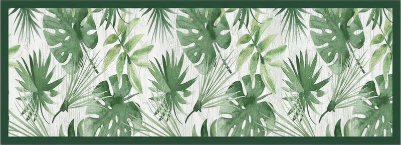 Alfombra vinílica cocina hojas tropicales acuareladas - TenVinilo