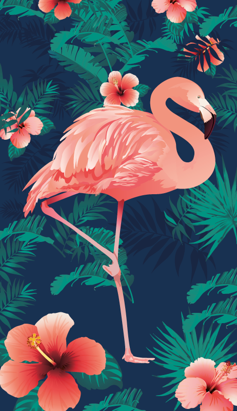 Aflombra vinílica animales flamencos rosas tropicales - TenVinilo