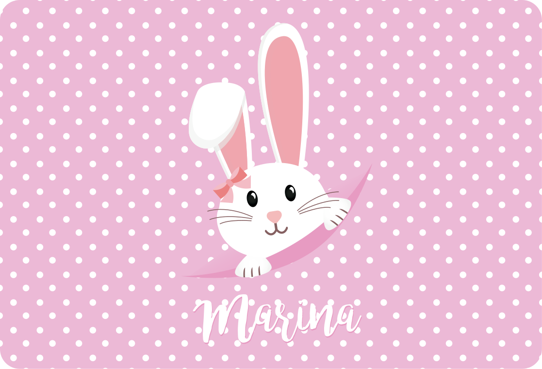 Aflombra vinílica animales con conejito lindo para niña - TenVinilo
