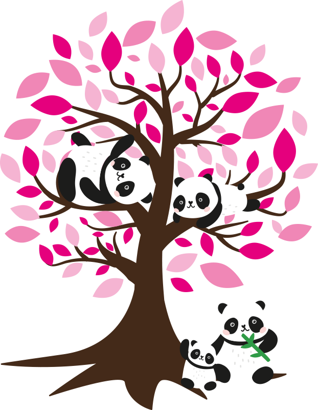 Aflombra vinílica animales árbol con pandas - TenVinilo