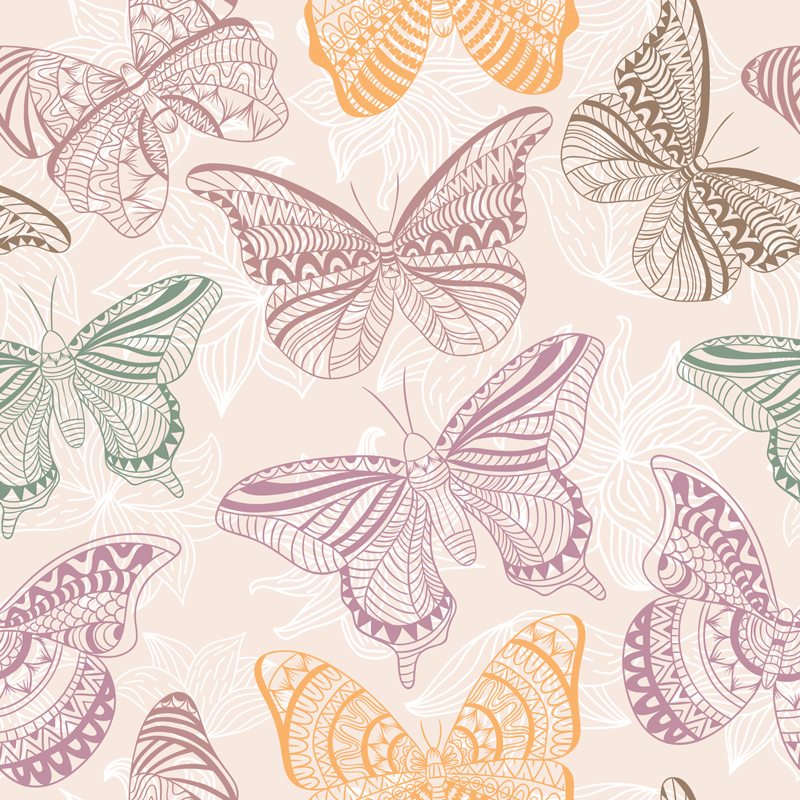 Aflombra vinílica animales mariposas ornamentales - TenVinilo