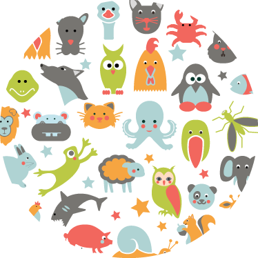 Aflombra vinílica animales en círculo - TenVinilo
