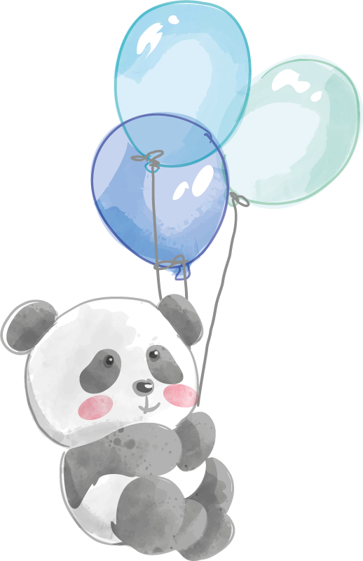 Aflombra vinílica animales bebé banda con tres globos - TenVinilo