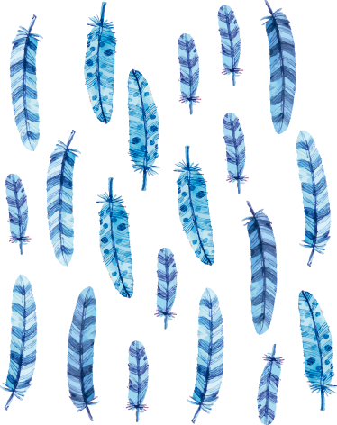 Aflombra vinílica animales plumas azules para niños - TenVinilo