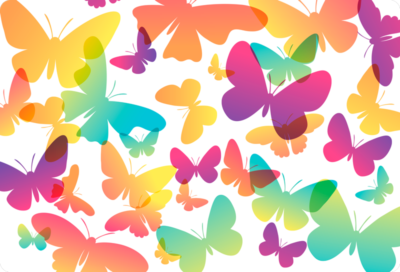 Aflombra vinílica animales mariposas degradadas - TenVinilo