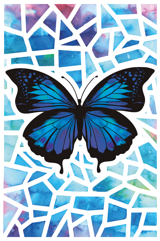 Aflombra vinílica animales patrón mariposas trendy - TenVinilo