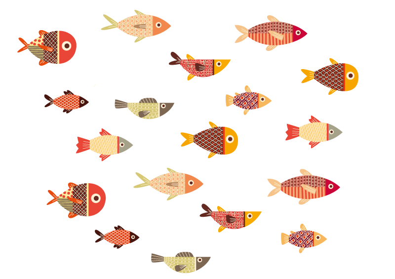 Aflombra vinílica animales peces coloridos redondos - TenVinilo