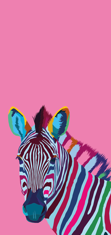 Aflombra vinílica animales zebra arte pop iphone - TenVinilo