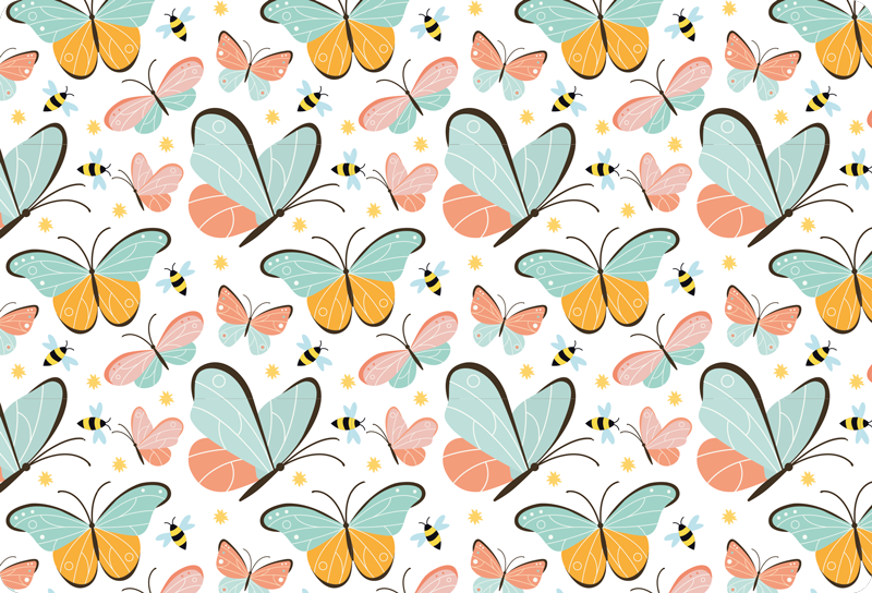 Aflombra vinílica animales mariposas y abejas - TenVinilo