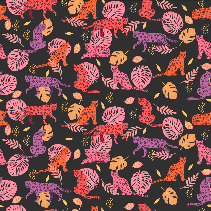 Aflombra vinílica animales estilo tropical y leopardo - TenVinilo