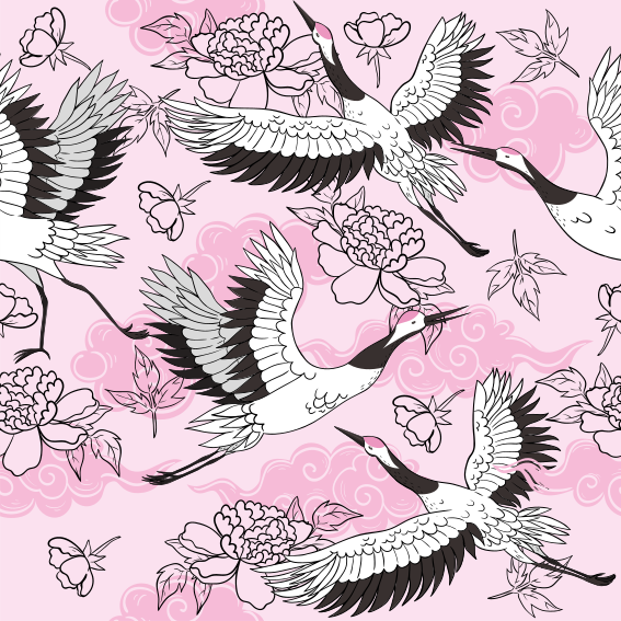 Aflombra vinílica animales aves silvestres rosa moderno - TenVinilo